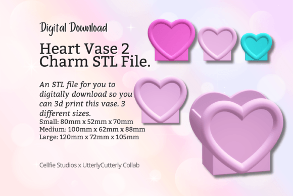 Heart Vase 2 STL File – Digital Download for 3D Printing Enthusiasts