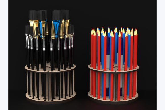 Laser Cut Makeup Paint Brush Holder