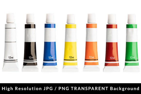 Set of Acrylic Paint Tubes Isolated PNG
