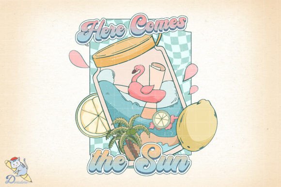 Vintage Beach Here Comes the Sun: A Timeless Digital Art Resource